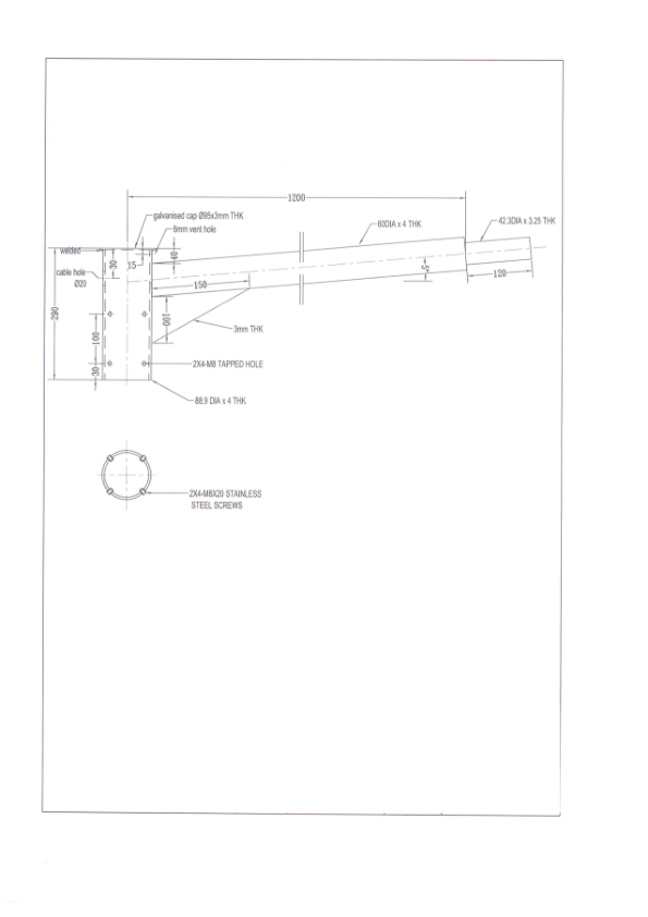 1.2m Bracket – 60mm or 42mm