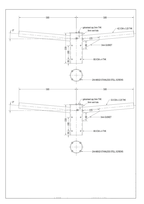 500mm Double Arms